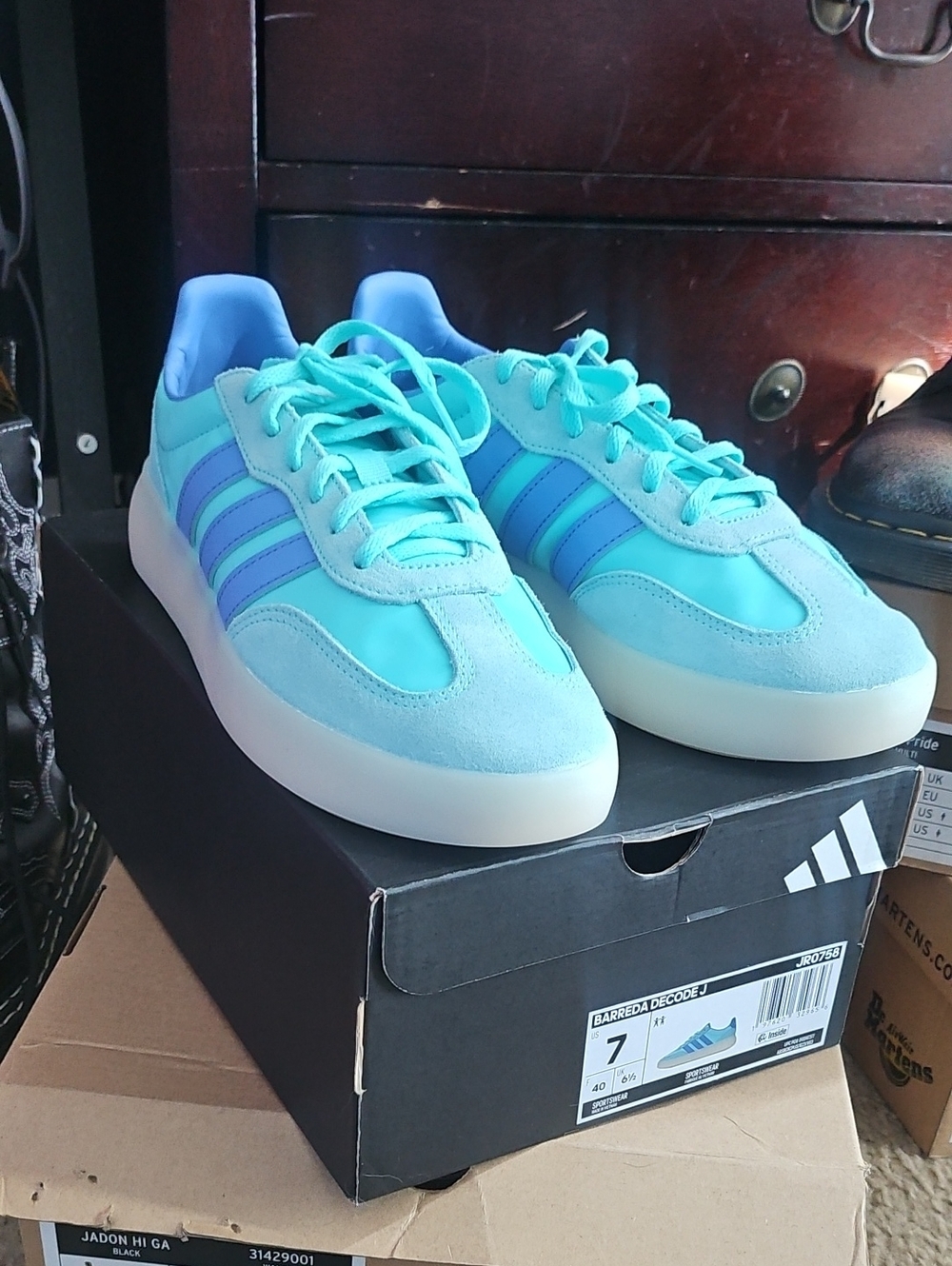 adidas Barreda Decode  Sneakers in Aqua & Periwinkle